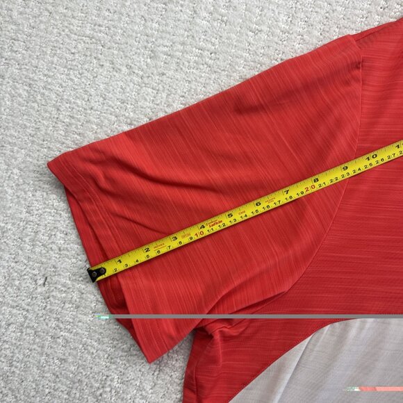 Adidas Golf Polo Shirt Color Blok Mens XXL Orange / White Performance Read* - Picture 12 of 16